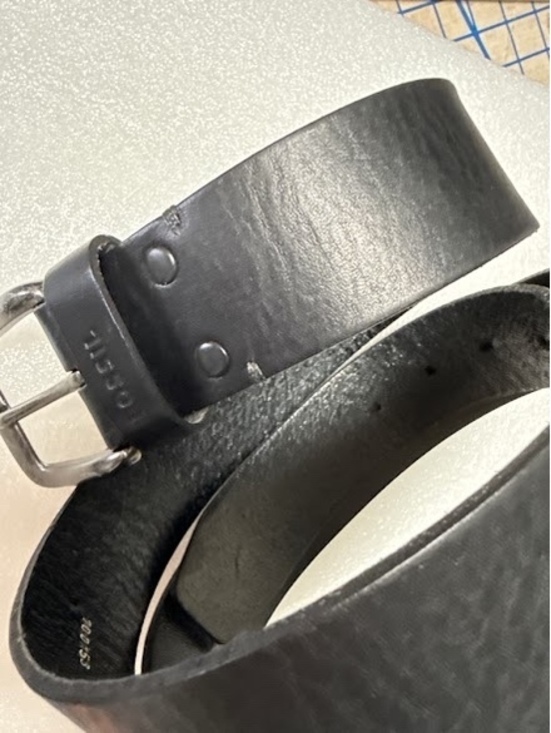Other - Fossil Genuine Leather Belt Mens Size 42 105 Black Antique Silver Buckle